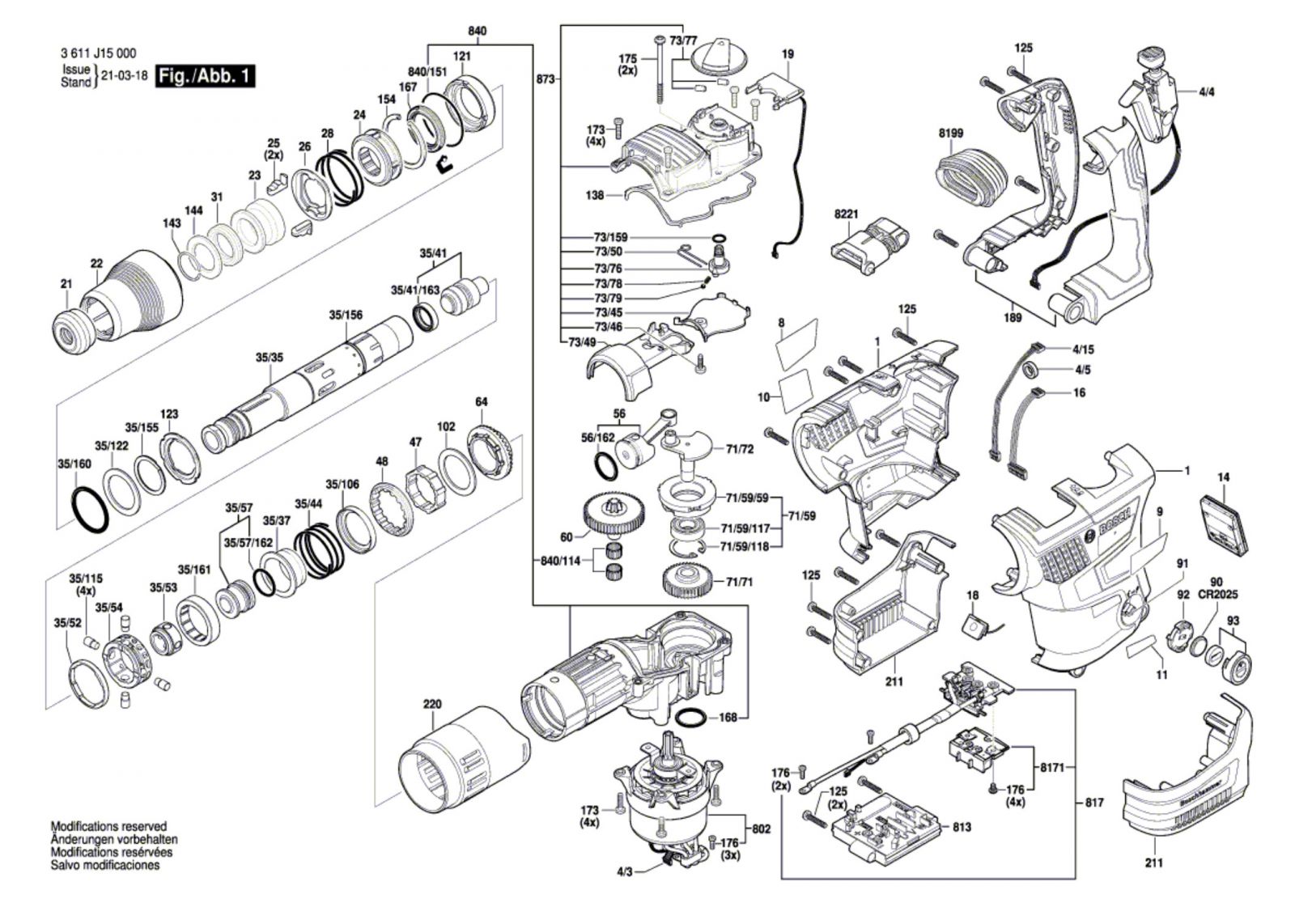 Bosch drill hammer 2025 parts